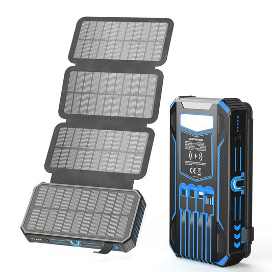 Black Friday Sale - 4 Panel Solar Charger Power Bank, Wireless Portable Charger