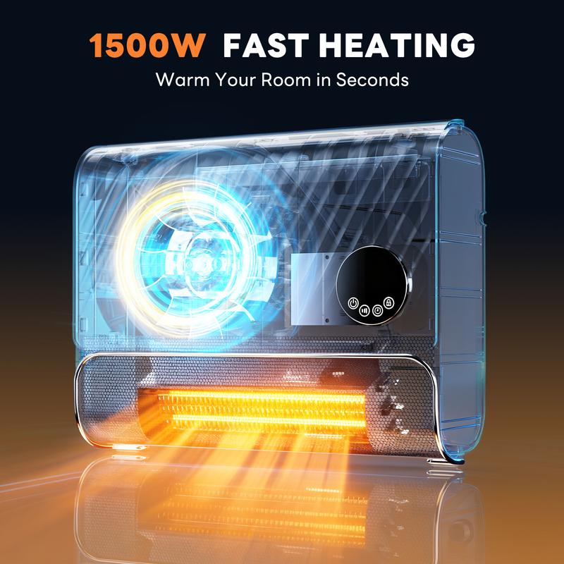 Smart Wall Heater, 1500W Space Heater for Indoor Use